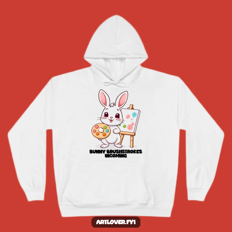 Cozy Funny Rabbit Artist Hoodie: Stay Warm While Creating