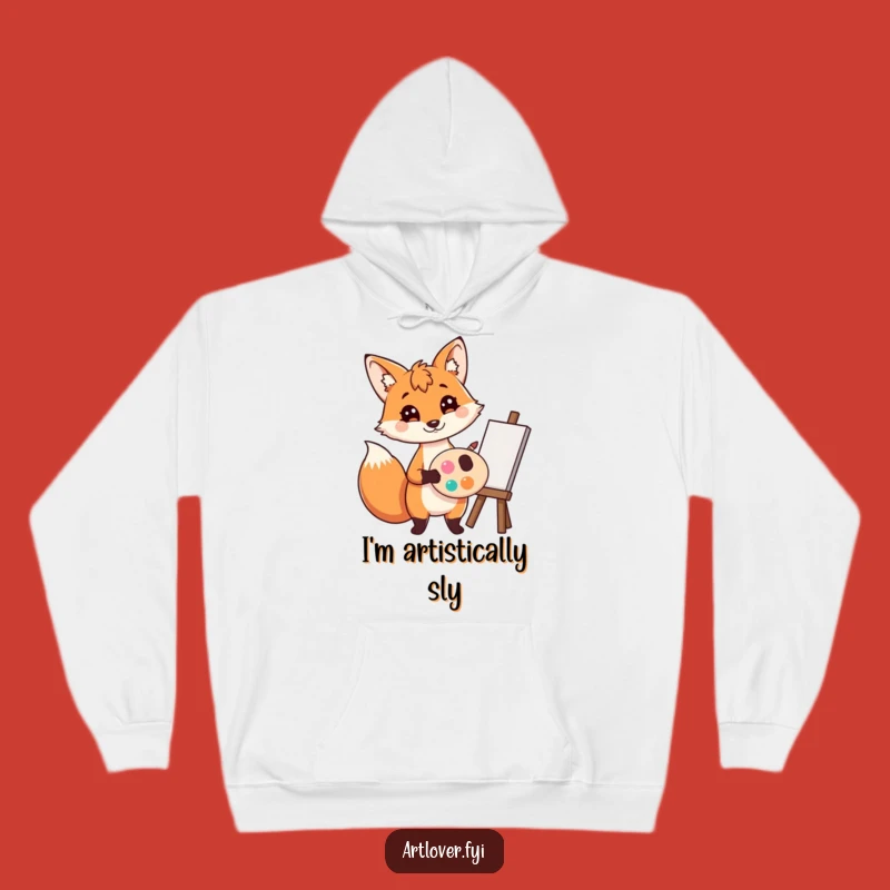 Funny Fox Artist Hoodie: Cozy Painter Sweatshirt, Great Funny Gift