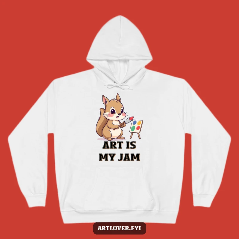 Funny Squirrel Artist Hoodie: Cozy Squirrel Mixing Paint, Perfect Warm Funny Gift