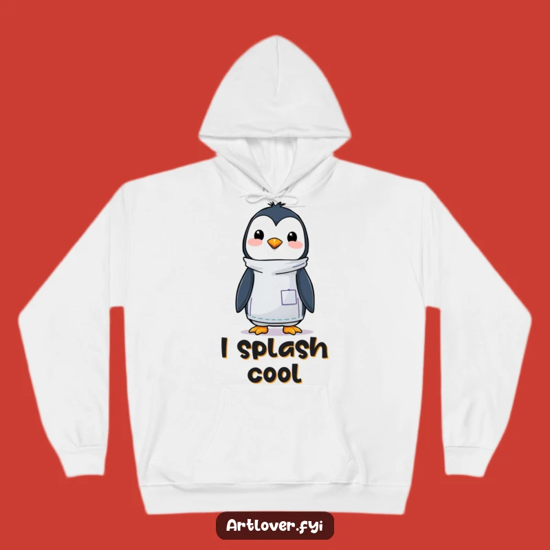 Cozy Funny Penguin Artist Hoodie - Warm & Whimsical Gift for Creative Souls