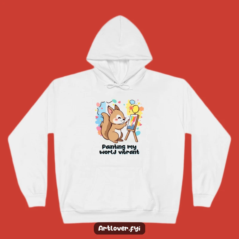 Cozy Funny Squirrel Mural Hoodie: Warmth and Artistic Vibes