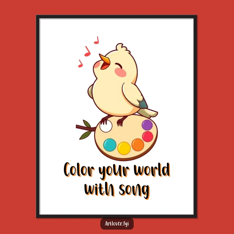 Free Printable Bird Art Wall Art - Colorful Melody Downloadable