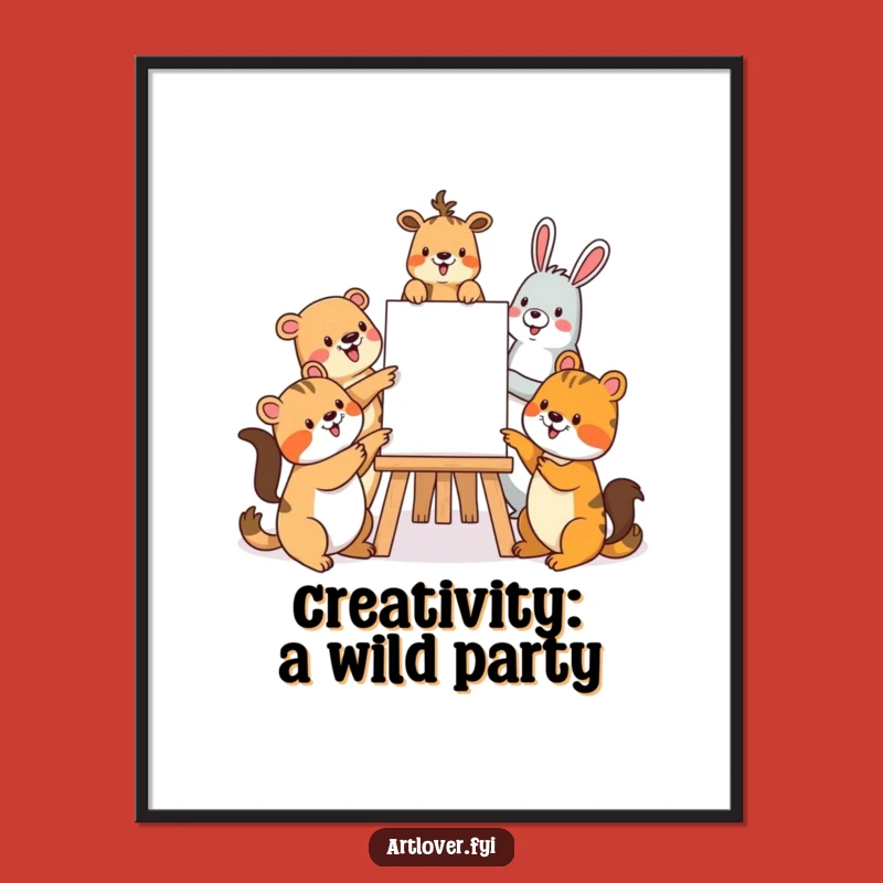 Free Printable Wall Art: Funny Animal Art Class Scene, Quirky DIY Downloadable Decor