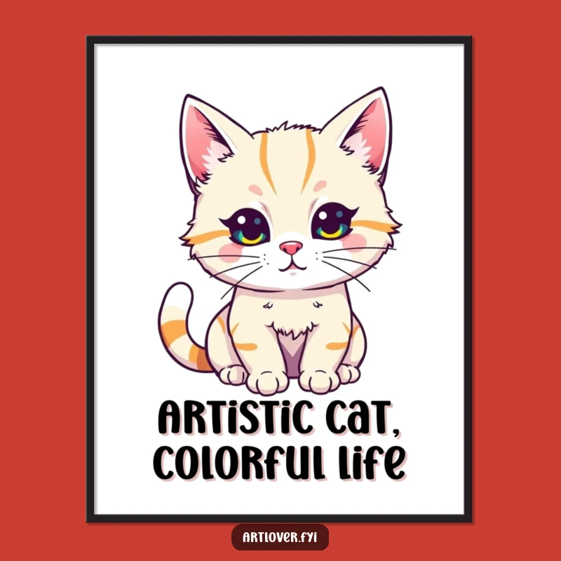 Free Printable Cat Artist Wall Art - Funny Feline Creator Downloadable Decor!