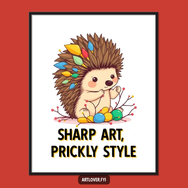 Free Printable Wall Art: Funny Hedgehog Sculptor, Whimsical DIY Downloadable Decor