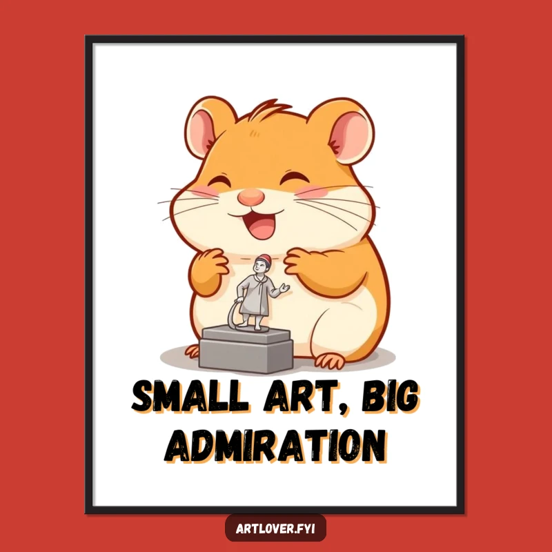 Funny Free Printable Wall Art: Hamster Art Connoisseur, Whimsical Downloadable Decor