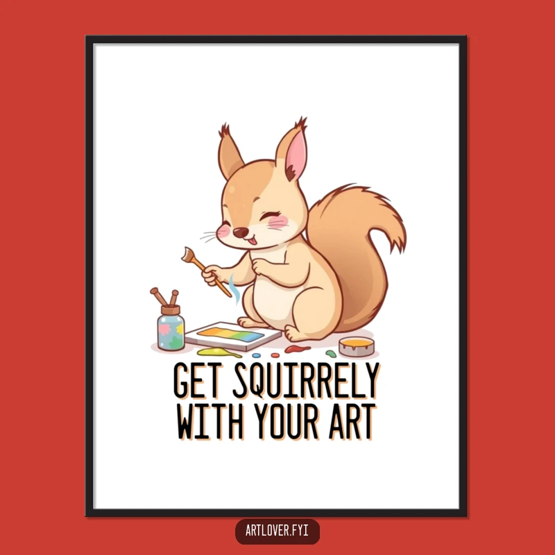 Free Printable Squirrel Art Wall Art - Enthusiastic Painter Downloadable