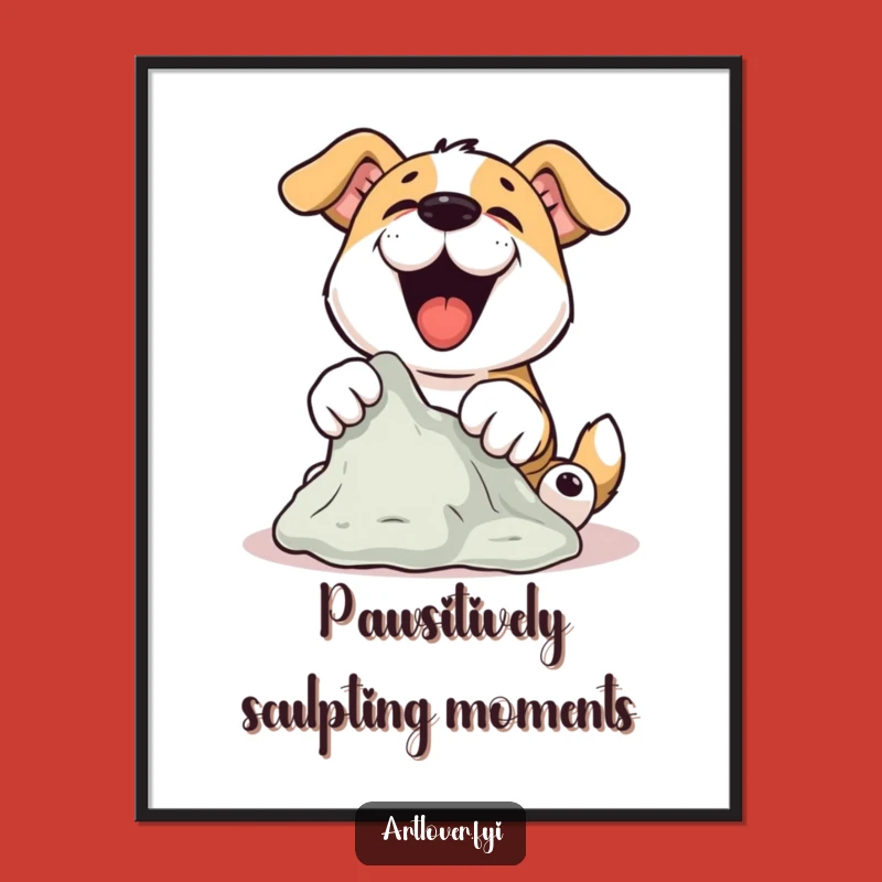 Free Printable Dog Sculptor Wall Art - Funny Canine Artist Downloadable Decor!