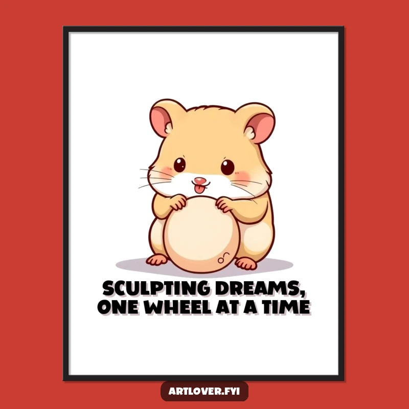 Free Printable Hamster Sculptor Wall Art: Focused Artist Downloadable Decor!