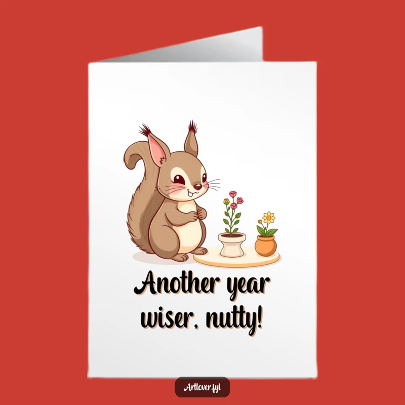 Free Printable Birthday Card: Squirrel Art Lover, Funny DIY Downloadable