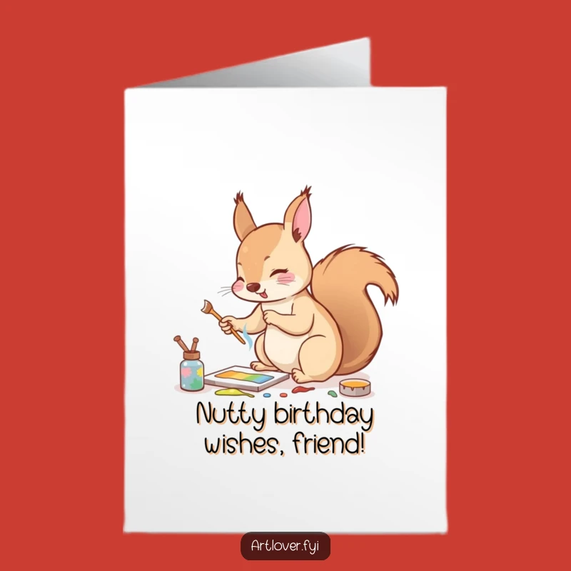 Free Printable Funny Squirrel Birthday Card - Nutty Artist Downloadable