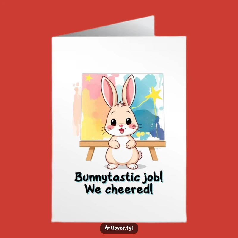 Free Printable Congrats Card: Bunny Artist, Funny DIY Downloadable