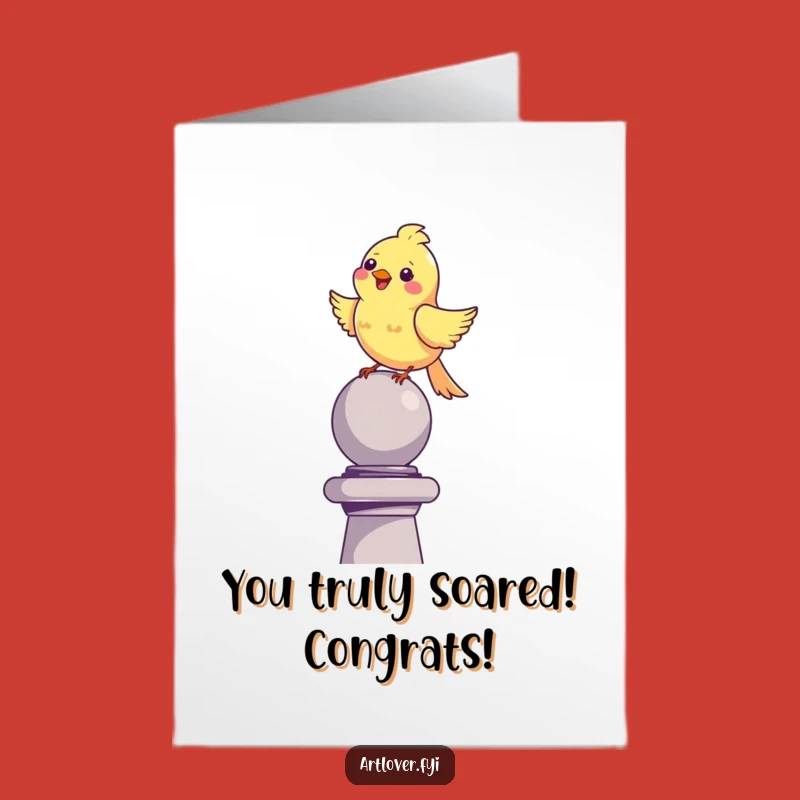 Free Printable Congrats Card: Happy Bird Chirping, Funny Downloadable Gift for Big News