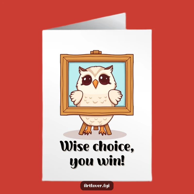 Free Printable Congrats Card: Owl Appreciating Art for a Chic Downloadable Gift