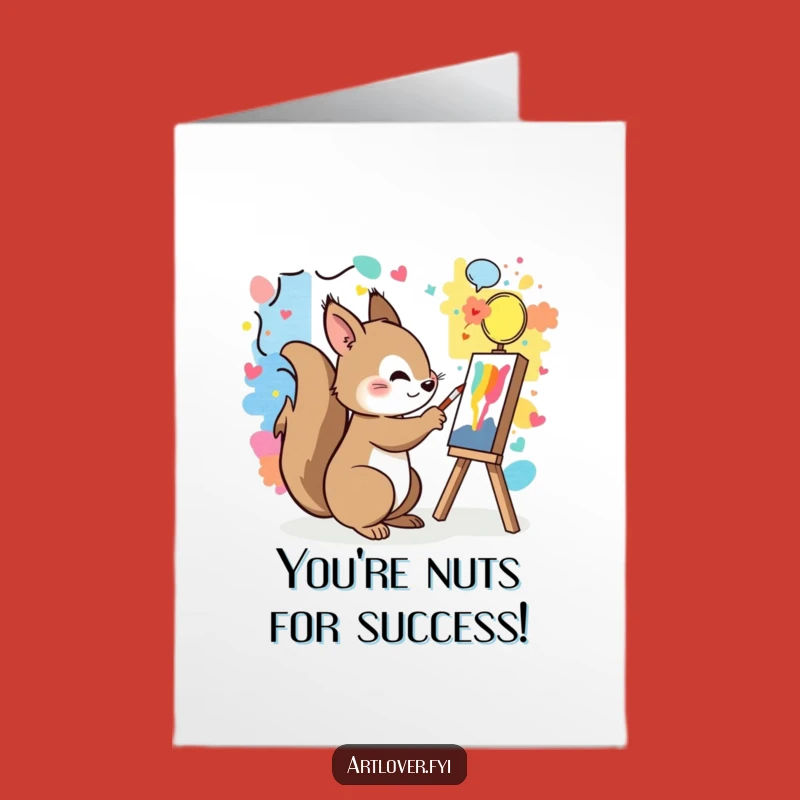 Free Printable Congrats Card: Squirrel Artist - Colorful Achievement!