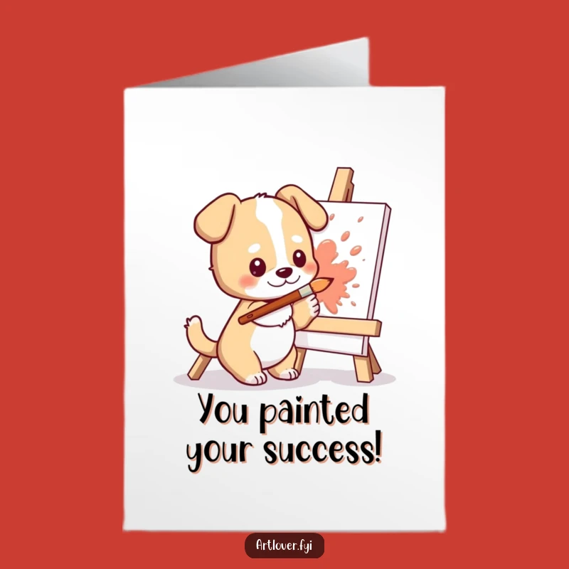 Free Printable Dog Artist Congratulations Card: Humorous Downloadable Art