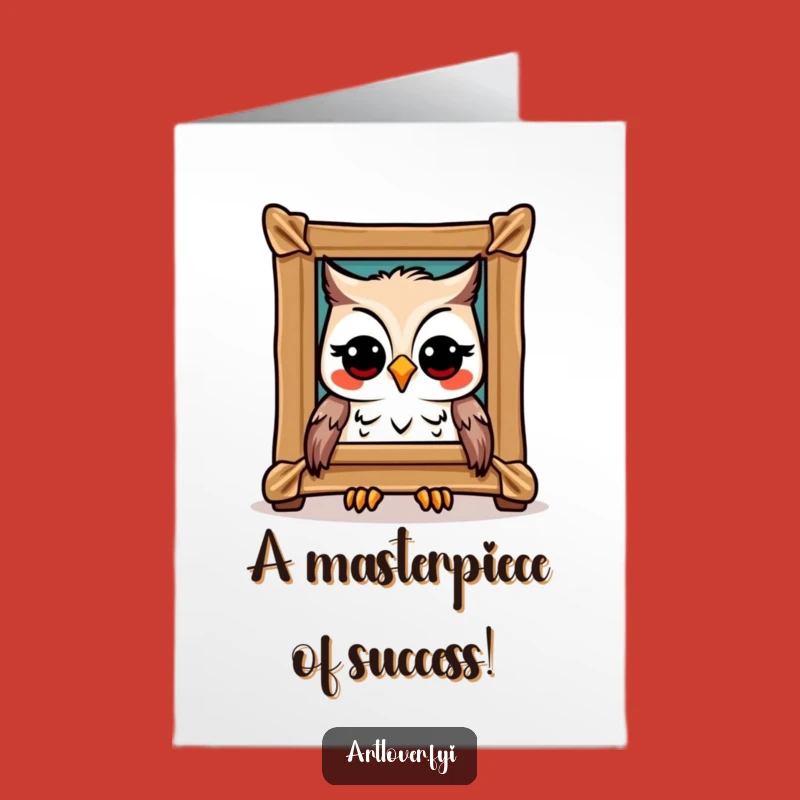 Free Printable Owl Art Congrats Card - Funny Masterpiece Admirer Downloadable Gift