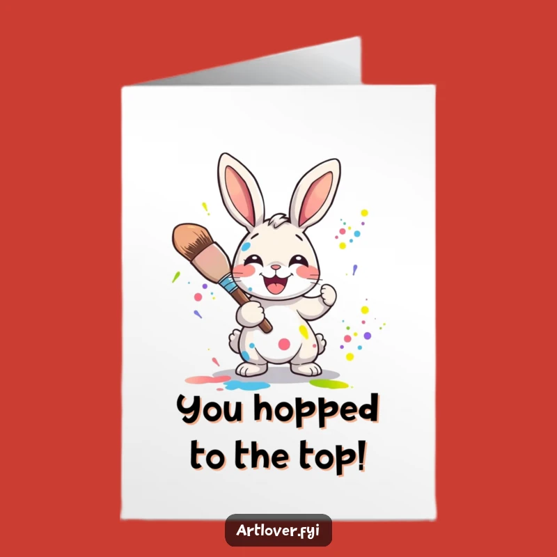 Free Printable Rabbit Artist Congratulations Card: Humorous Downloadable Art