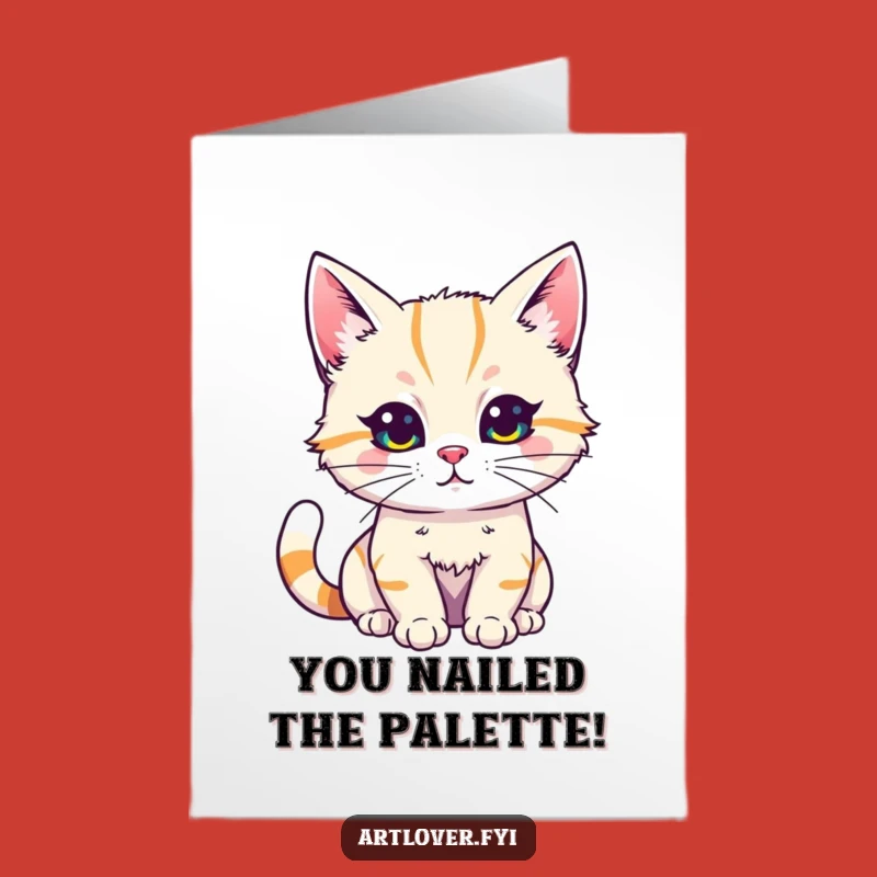 Free Printable Cat Artist Congrats Card - Hilarious Masterpiece Downloadable!