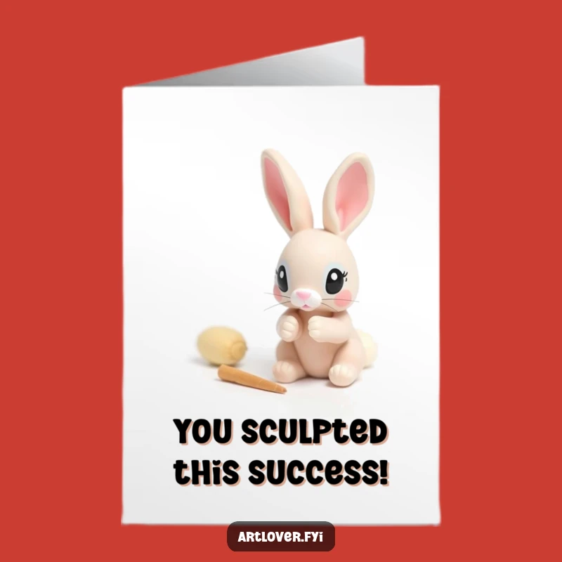 Free Printable Rabbit Congrats Card - Master Sculptor Bunny Downloadable