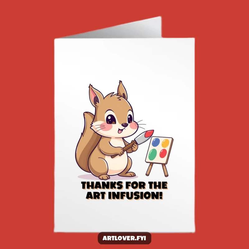 Free Printable Thank You Card: Grateful Squirrel Artist Offers Thanks, Perfect DIY Downloadable Gift