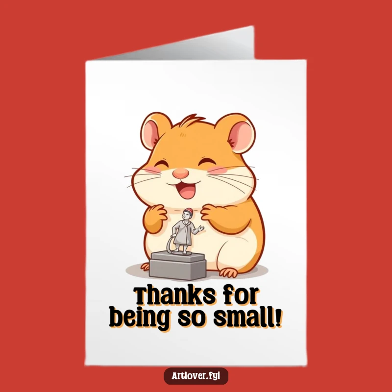 Free Printable Thank You Card: Hamster Art Fan, Hilarious DIY Downloadable Gift