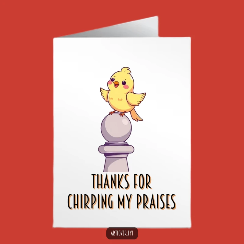 Free Printable Thank You Card: Happy Bird Serenade, Funny Downloadable Gift for Gratitude