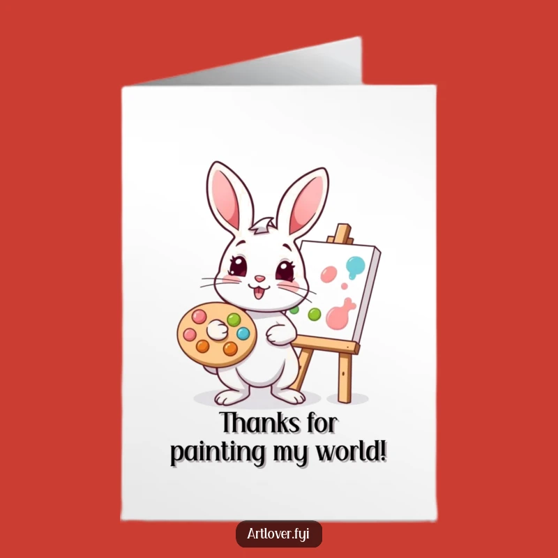 Free Printable Thank You Card: Rabbit Painter, Hilarious DIY Downloadable Gift