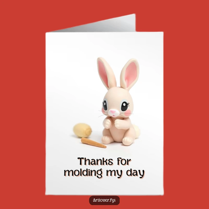 Free Printable Rabbit Thank You Card - Sculpting Appreciation Downloadable
