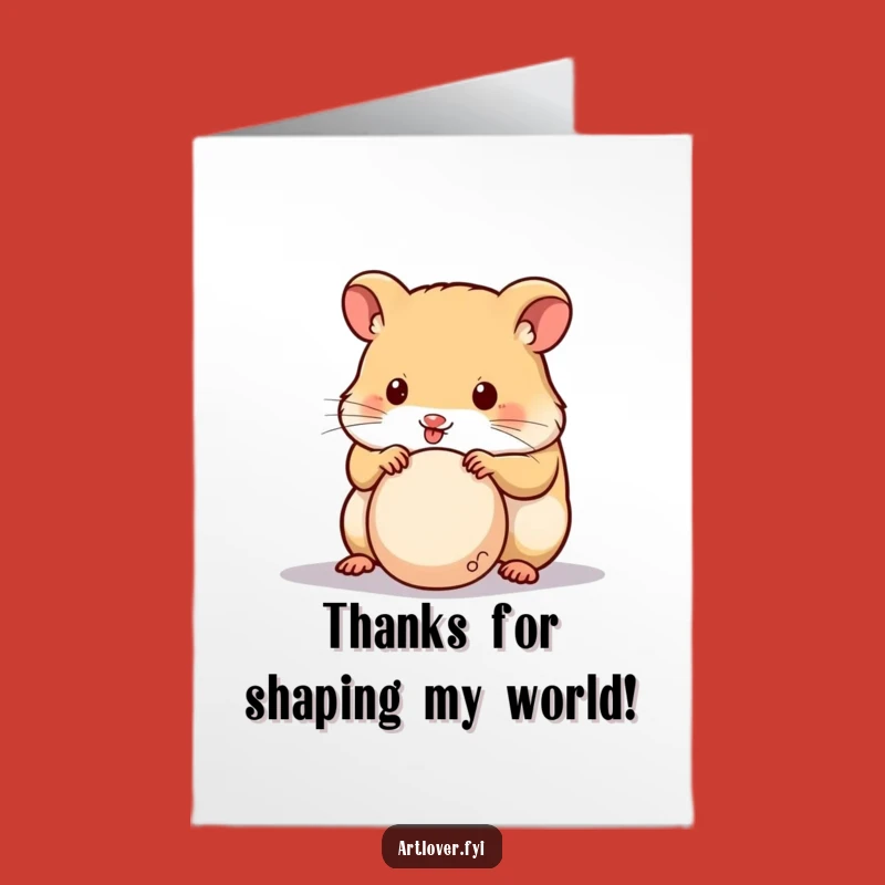 Free Printable Hamster Sculptor Thank You Card: Focused Artist Downloadable Gift!