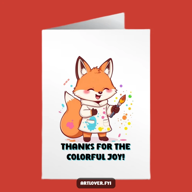 Free Printable Thank You Card: Fox's Artful Thanks, DIY Gift