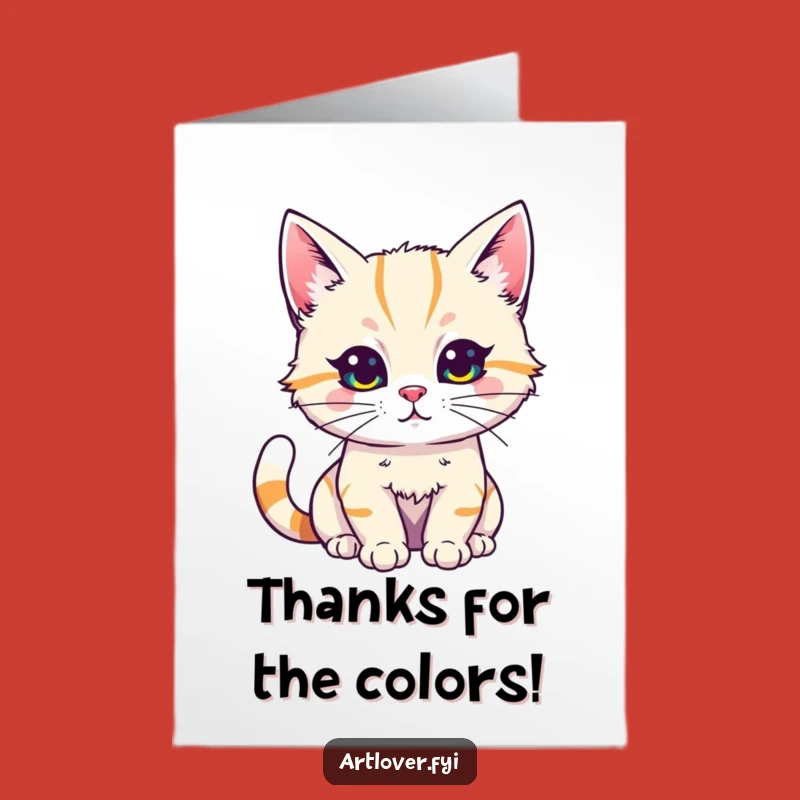 Free Printable Cat Artist Thank You Card - Funny Artful Gratitude Downloadable!