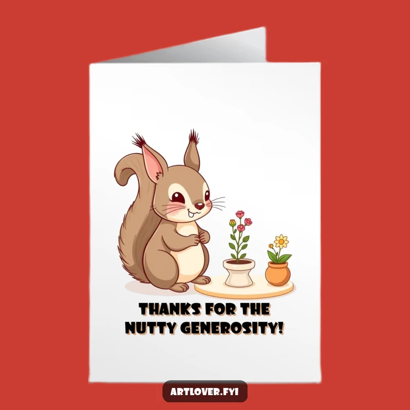 Free Printable Thank You Card: Squirrel Admirer, Funny DIY Downloadable