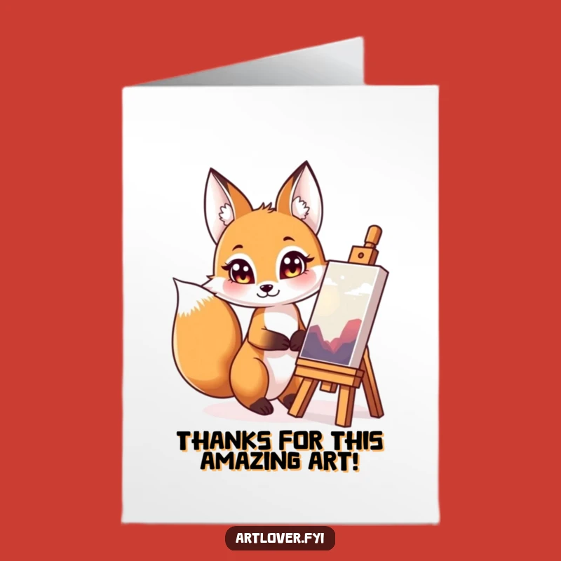 Free Printable Thank You Card: Curious Fox Appreciating Art Hilarious Downloadable