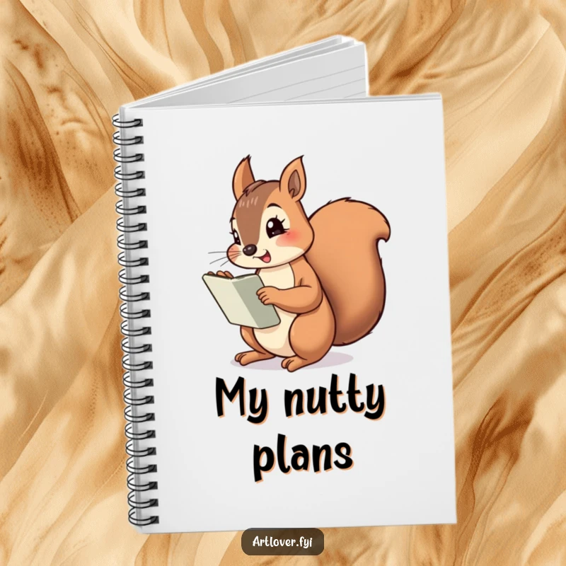 Funny Squirrel Artist Notebook featuring a cheeky squirrel with a sketchbook, ideal for jotting down creative thoughts and inspiration.