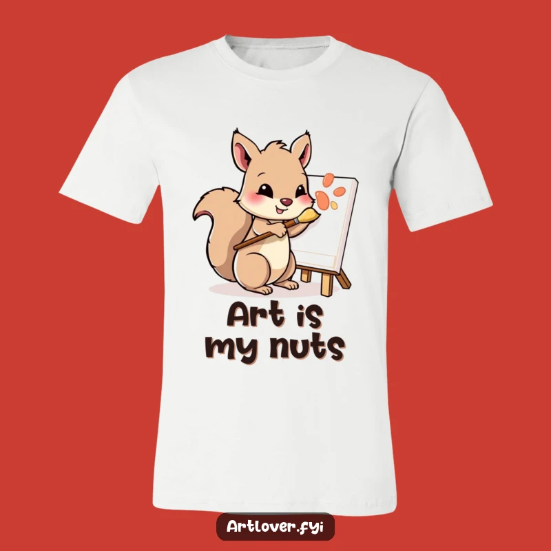 Funny Squirrel Artist T-Shirt: Playful Painter Squirrel Dabbing Canvas, A Hilarious Gift