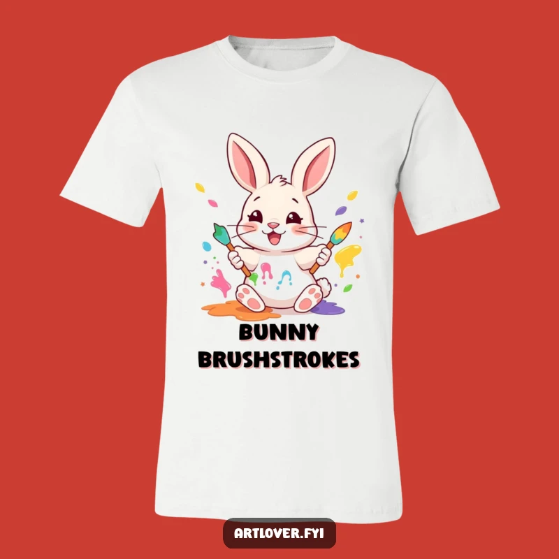 Funny Rabbit Painter T-Shirt: Wear Your Colorful Creations Proudly!