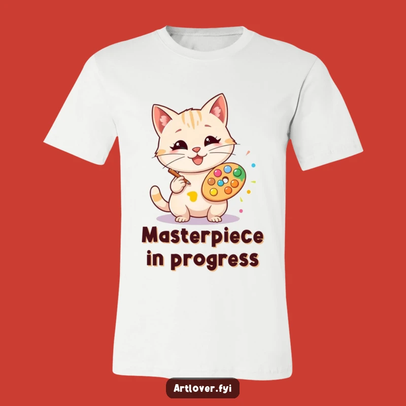Funny Artist Cat T-Shirt: Colorful Splat Design, Ideal Funny Gift!