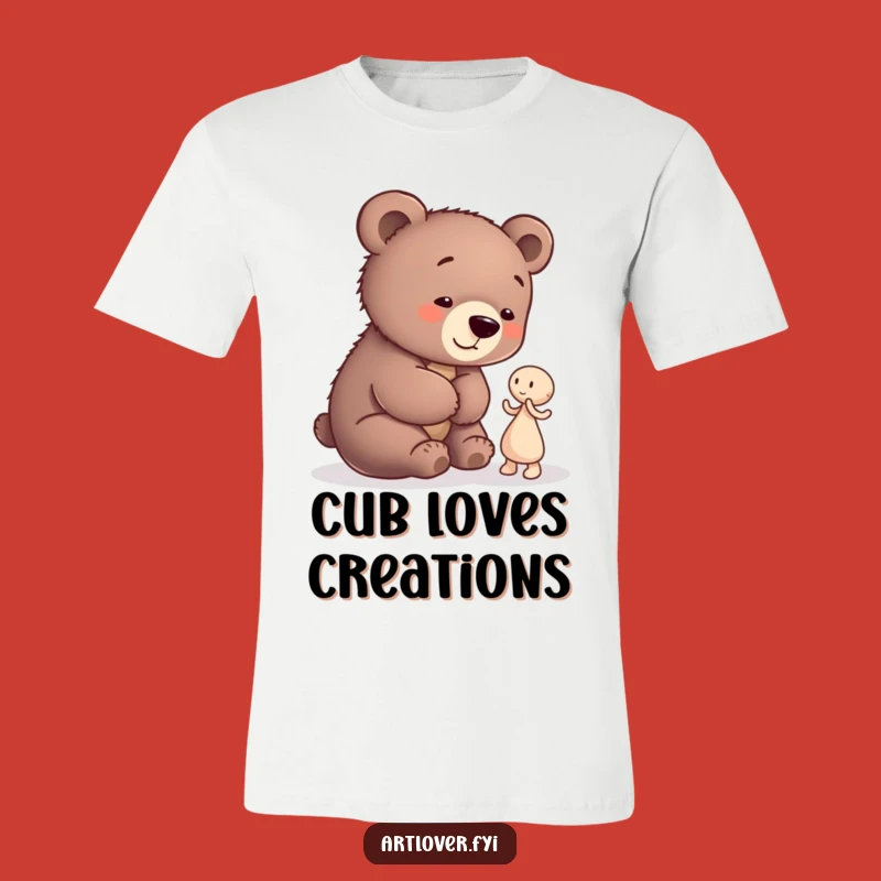 Funny Bear Cub Artist T-Shirt: Show Your Love for Small Wonders!