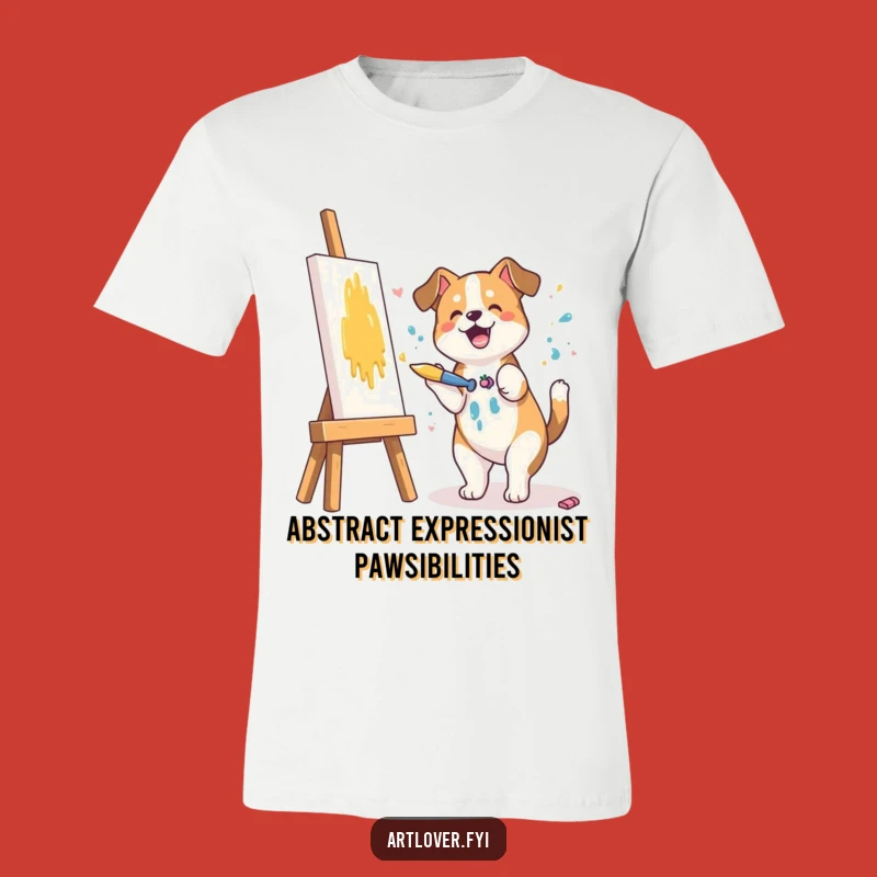 Funny Dog Splashing Paint T-Shirt: Hilarious Canine Artist Tee, Perfect Gift!
