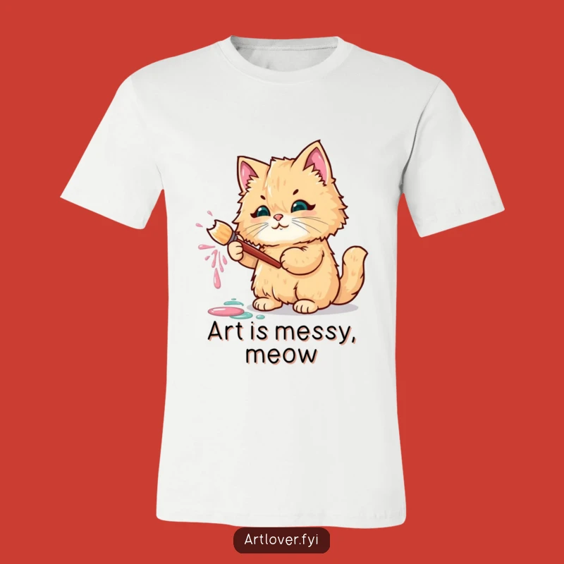 Funny Fluffy Cat Paint Shirt: Wearable Art and Purrfect Gift