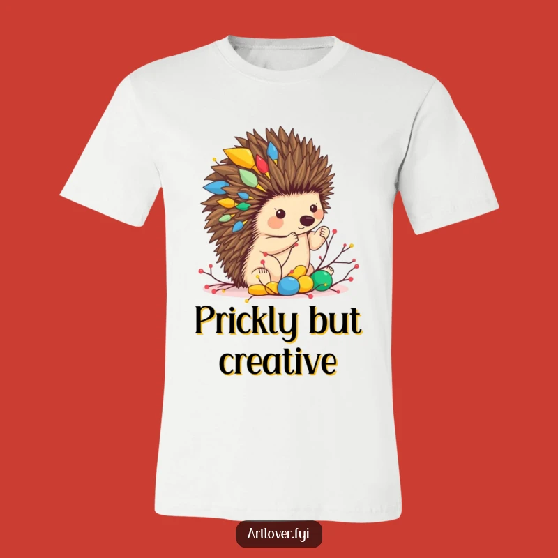 Funny Hedgehog Art T-Shirt: Twig Sculpture Creator, Hilarious Gift for Art Enthusiasts