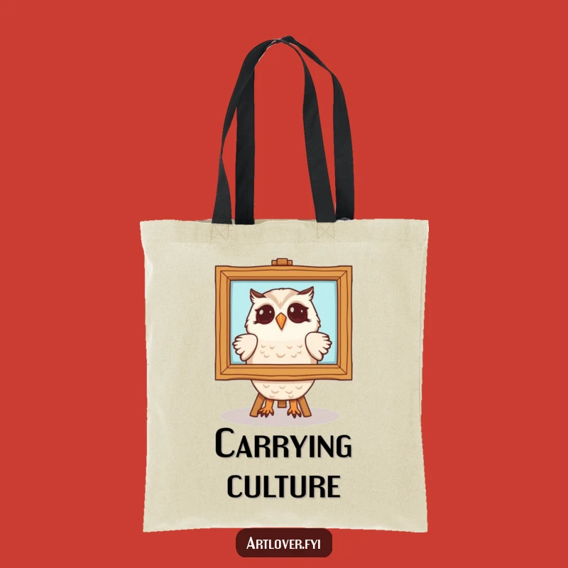 Funny Owl Art Tote Bag: Painting Admirer Accessory, Great Humorous Gift