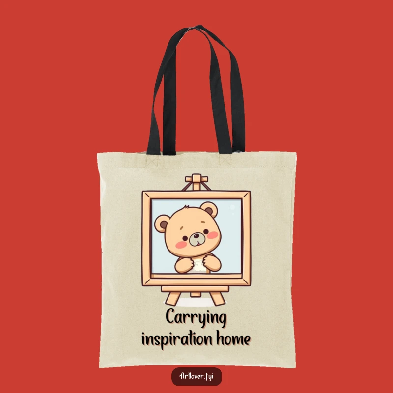 Funny Bear Cub Art Tote Bag: Carry Your Masterpieces with a Sigh, Great Humorous Gift