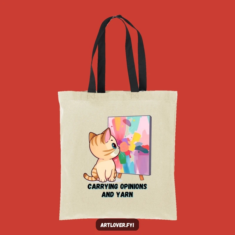 Funny Cat Abstract Art Tote Bag: Carry Your Essentials in Style!