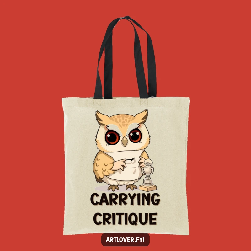 Funny Art Owl Tote Bag: Curious Sculptor Carry-All - Perfect Gift!