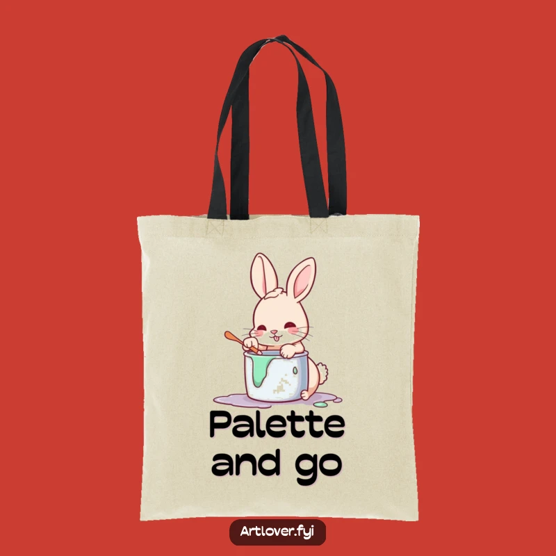 Funny Art Rabbit Tote Bag: Carry Your Creations with Painterly Panache