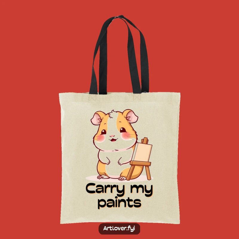 Funny Artist Guinea Pig Tote Bag: Carry Your Creations in Style