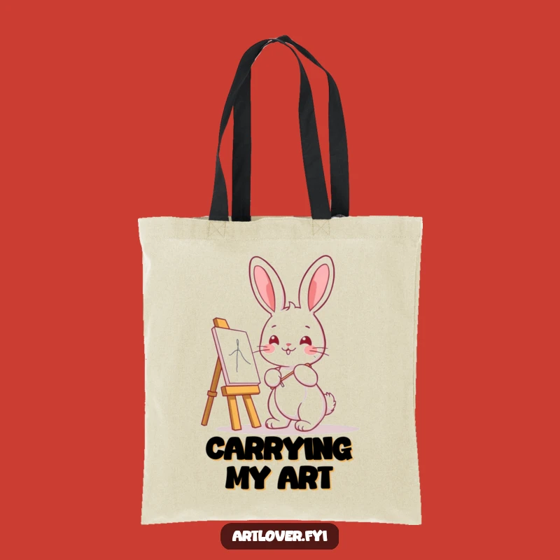 Funny Bunny Artist Tote Bag: Cute Kawaii Creator, a Hilarious Gift for Art Supplies!
