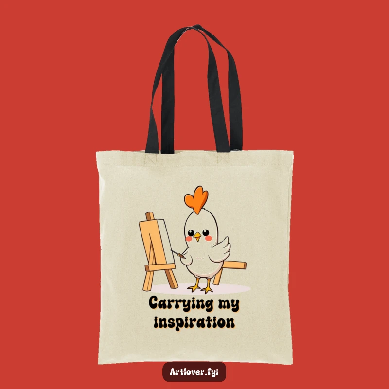 Funny Chicken Artist Tote Bag: Carry Your Art Supplies, Perfect Funny Gift!